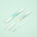 SANRIO-KT82057 RETRACTABLE GEL PEN WITH SILVER COLOR METAL CLIP 6 PHOTO DESIGNS 0.5MM, BLACK INK (CIN, HK, KUR, MY, POCH, POM)