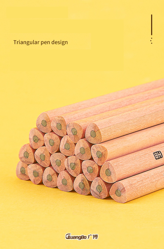GB H05766 TRIANGULAR WOODEN PENCIL, HB BLACK