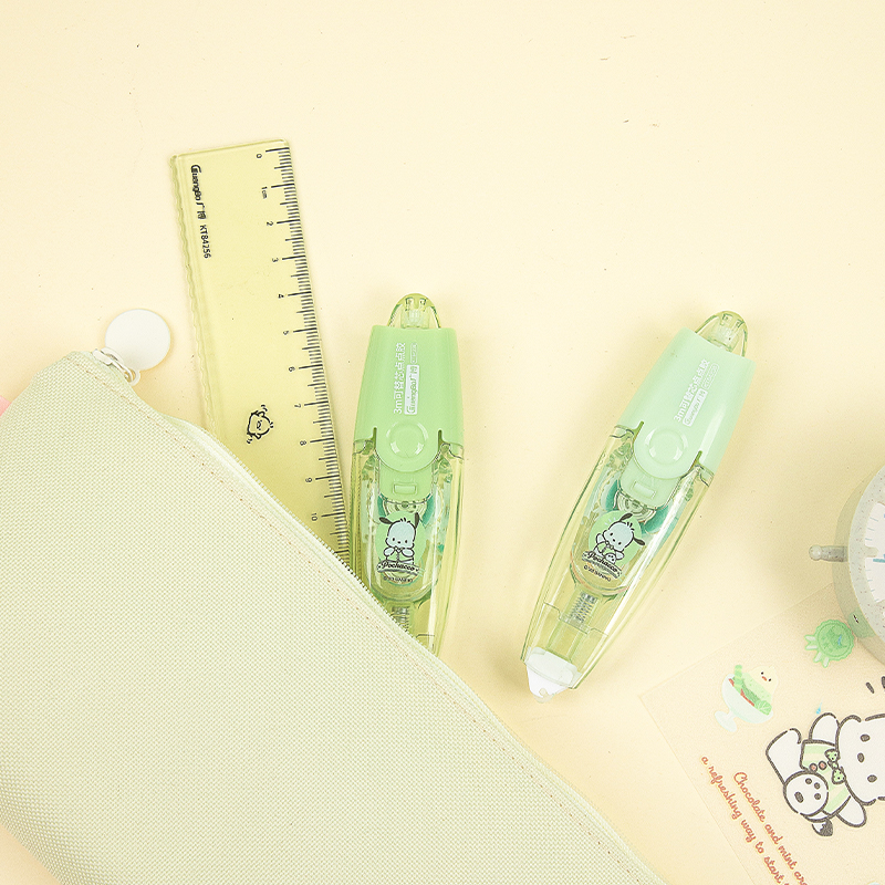 SANRIO-KT84238 POCHACCO CORRECTION TAPE WITH REFILL COLOR: GREEN