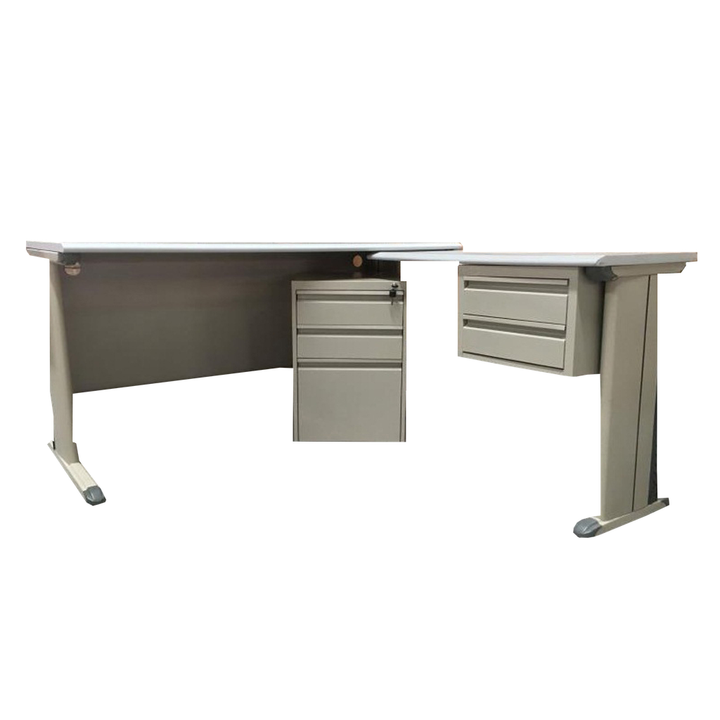 DENMARK L-TYPE OFFICE DESK W/ PEDESTAL, L1400*H750*W700, L900*W420*H720