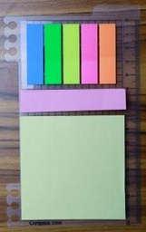 [D7039] COMIX BINDER ACCESSORY WITH 3 SIZES EASY TABS STICK ON A PLASTIC RULER, ASSORTED