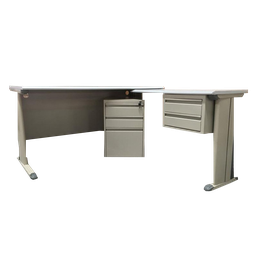 [OD-LC] DENMARK L-TYPE OFFICE DESK W/ PEDESTAL, L1400*H750*W700, L900*W420*H720